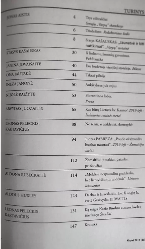 Varpai. Literatūros almanachas 2019 m. Nr. 40 - Leonas Peleckis-Kaktavičius, knyga 3