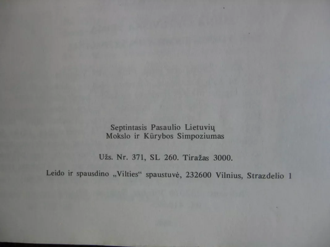 Septintasis pasaulio lietuvių mokslo ir kūrybos simpoziumas - Autorių Kolektyvas, knyga 4