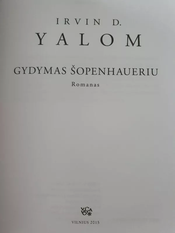 Gydymas Šopenhaueriu - Irvin D. Yalom, knyga