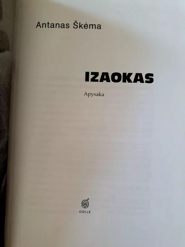 Izaokas - Antanas Škėma, knyga