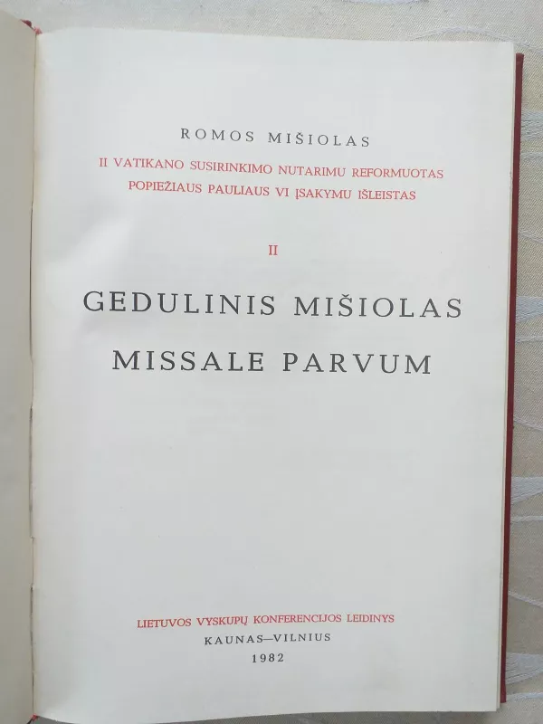 Gedulinis Mišiolas. Missale Parvum (1982) - Autorių Kolektyvas, knyga 3