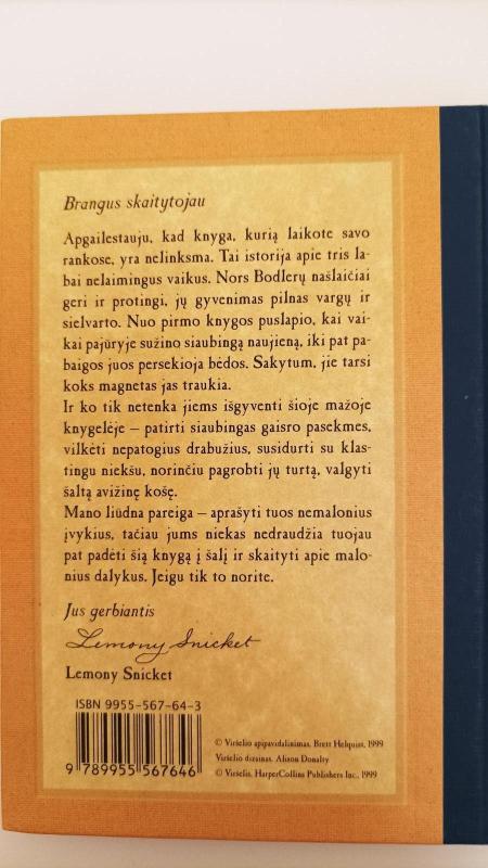 Iš nelaimingų atsitikimų virtinės. Bloga pradžia - Lemony Snicket, knyga 2