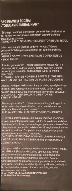 Tobulas generalinis: patarimai vadovui, kaip nuosekliai siekti veiklos aukštumų - Mark Thomas, Gary  Miles, Peter  Fisk, knyga