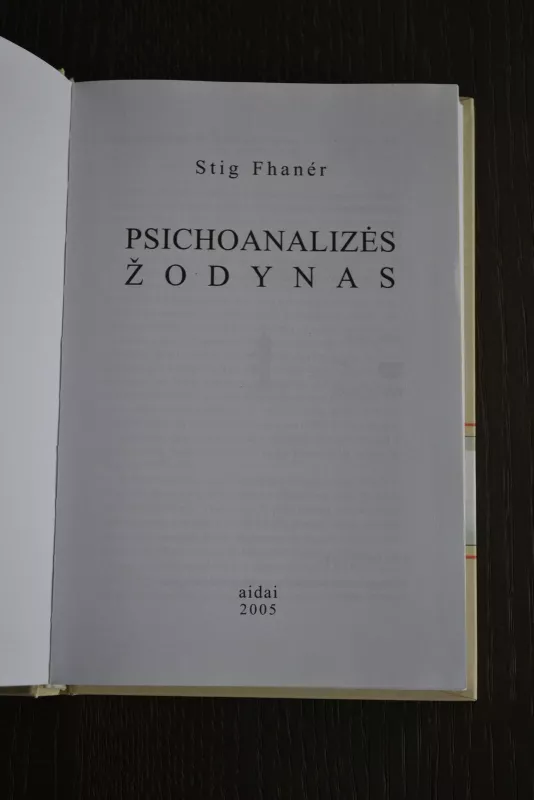 Psichoanalizės žodynas - Stig Fhaner, knyga 3