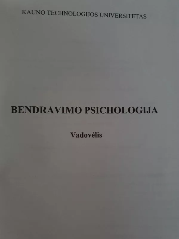 Bendravimo psichologija - Autorių Kolektyvas, knyga 2