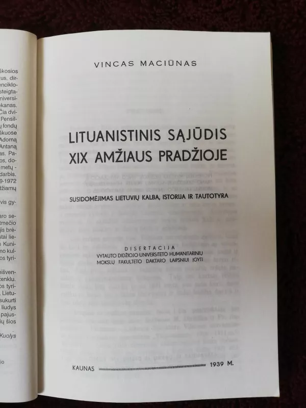 Lituanistinis sąjūdis XIX amžiaus pradžioje - V. Maciūnas, knyga 2