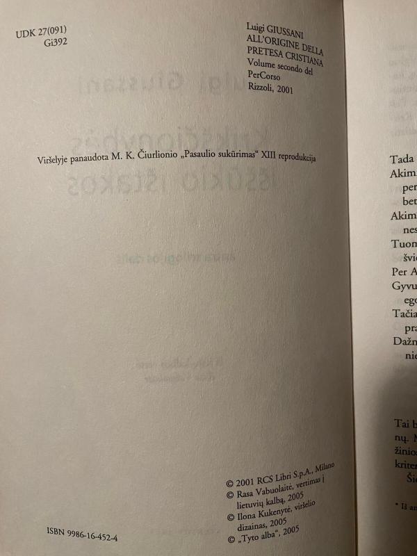 Krikščionybės iššūkio ištakos (antra trilogijos dalis) - Luigi Giussani, knyga 2