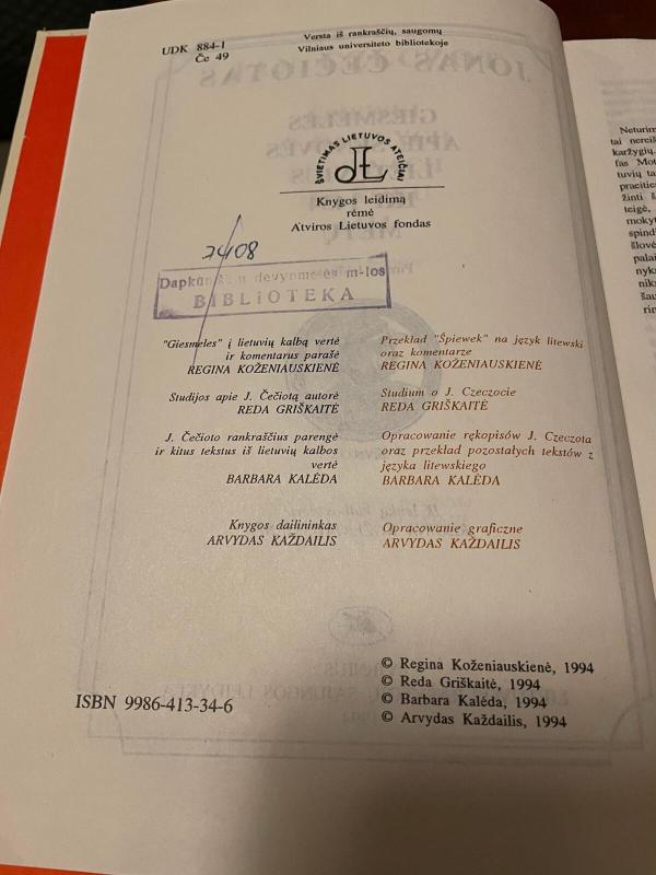 Giesmelės apie senovės lietuvius iki 1434 metų - Jonas Čečiotas, knyga 2