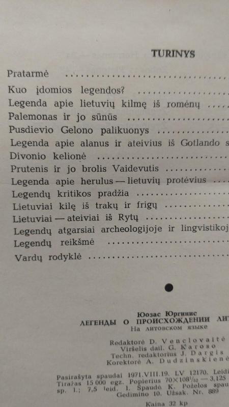 Legendos apie lietuvių kilmę - Juozas Jurginis, knyga 3