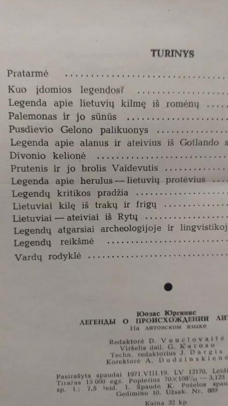 Legendos apie lietuvių kilmę - Juozas Jurginis, knyga 3