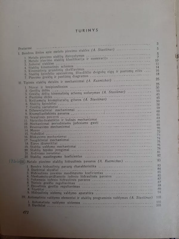 Metalo piovimo staklės - Antanas Stasiūnas, Antanas  Kuzmickas, knyga 5