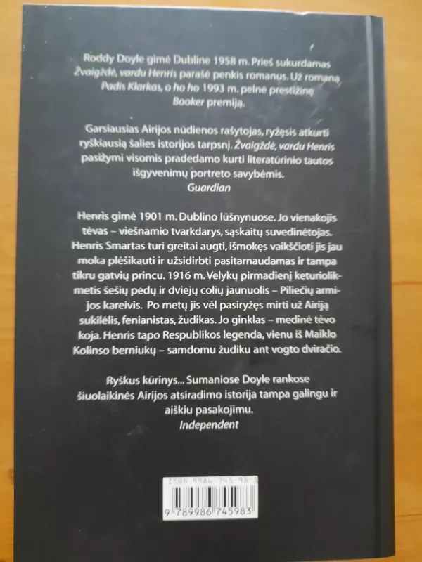 Žvaigždė, vardu Henris - Roddy Doyle, knyga 3