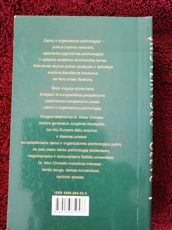 Darbo ir organizacinė psichologija - Nik Chmiel, knyga 2