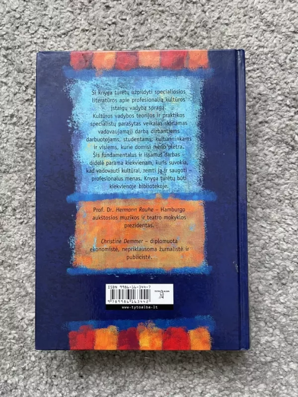 Kultūros vadyba: profesionalaus meno teorija ir praktika - Hermann Rauhe, knyga 3