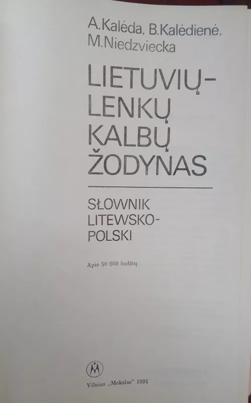 Lietuvių lenkų kalbų žodynas - A. Kalėda, knyga 2