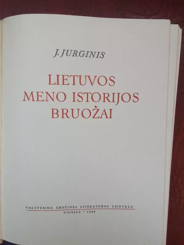 Lietuvos meno istorijos bruožai - J. Jurginis, knyga 2