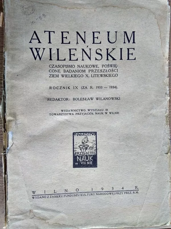 ATENEUM WILENSKIE IX (za r, 1933-1934) - Autorių Kolektyvas, knyga 2
