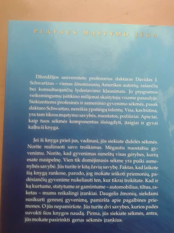 Plataus mąstymo jėga - Schwartz David J., knyga 4