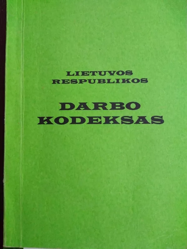 Darbo kodeksas - Seimas LR, knyga