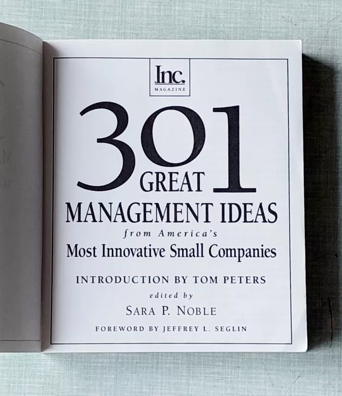 301 Great Management Ideas from America's  Most Innovative Small Companies - Autorių Kolektyvas, knyga 5