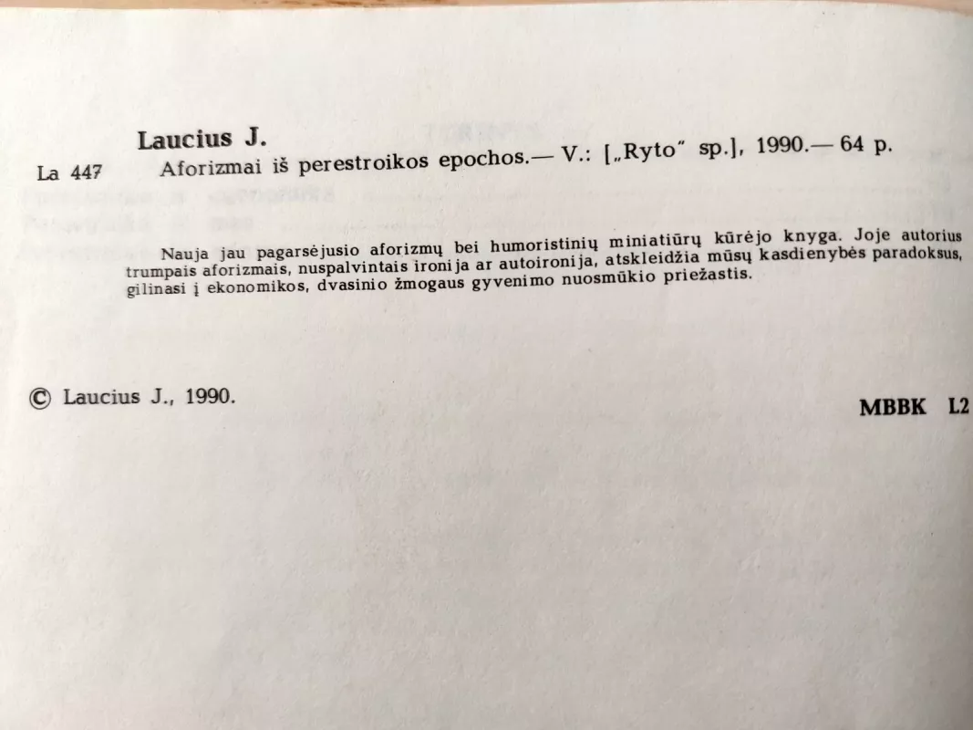 Aforizmai iš perestroijos epochos - Jeronimas Laucius, knyga 4