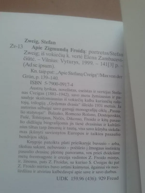 Apie Zigmundą Froidą. Portretas - Stefan Zweig, knyga 4