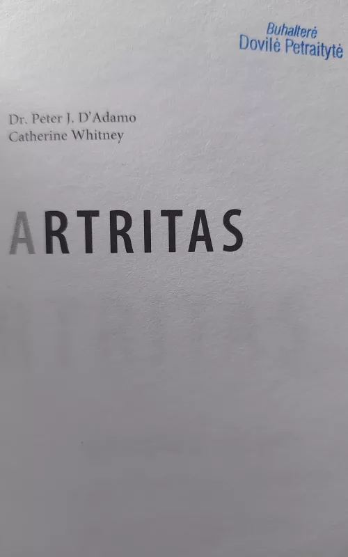 Artritas - Peter, Catherine D'Adamo, Whitney, knyga 3