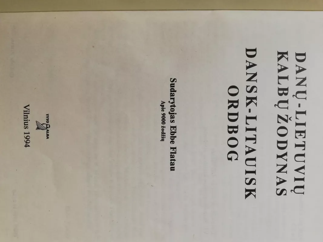 Danų-lietuvių kalbų žodynas - Ebbe Flatau, knyga 3