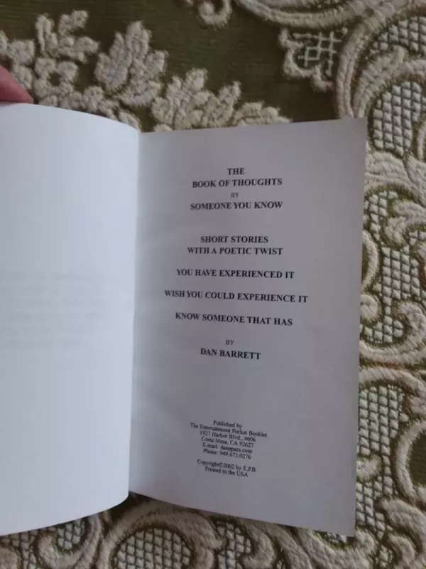 The Book of Thoughts by Someone You Know - Dan Barrett, knyga 3