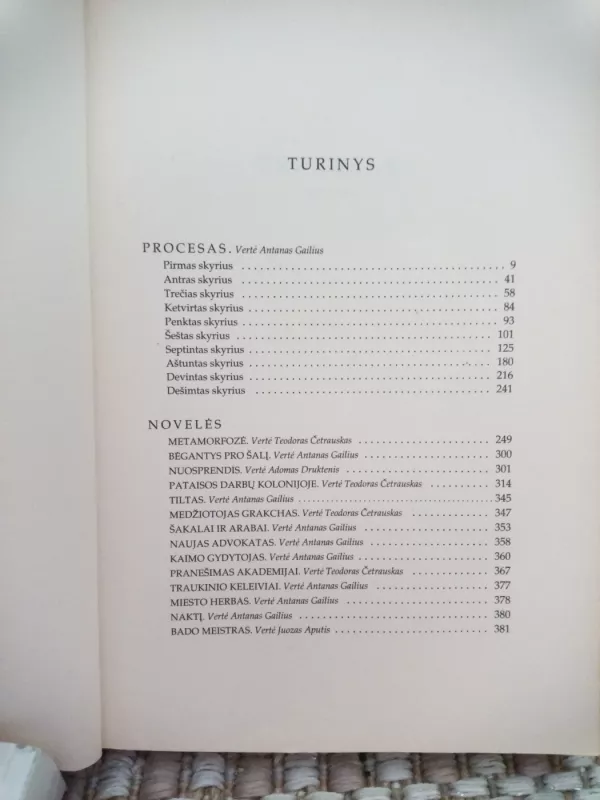 Procesas Novelės - Franz Kafka, knyga 4