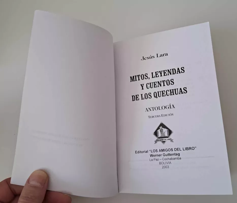 Mitos, Leyendas Y Cuentos De Los Quechuas - Jesus Lara, knyga 3