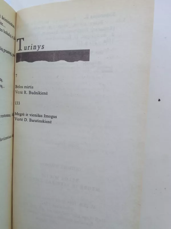 Belos mirtis. Megrė ir vienišas žmogus - Georges Simenon, knyga 4