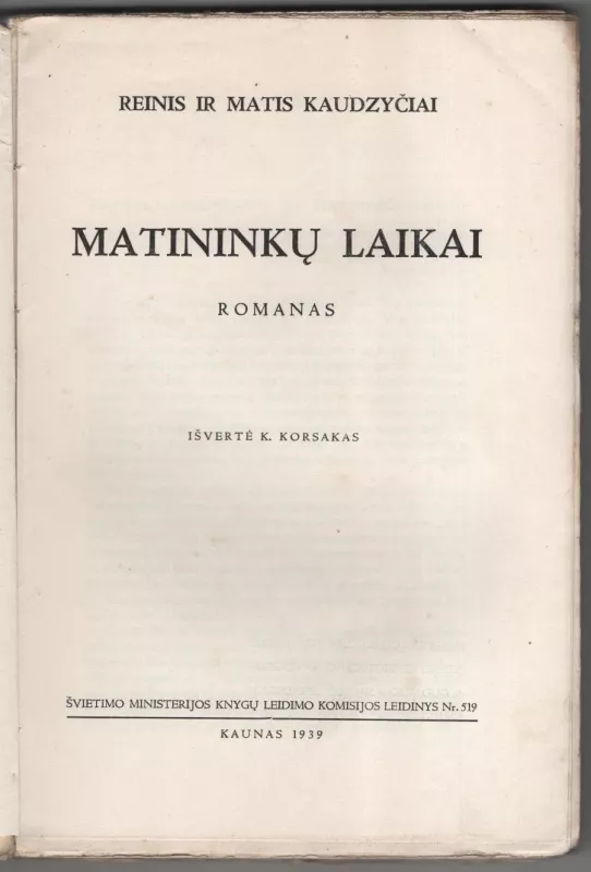 Matininkų laikai - Autorių Kolektyvas, knyga 3