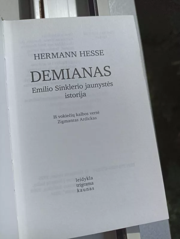 Demianas: Emilio Sinklerio jaunystės istorija - Hermann Hesse, knyga 3