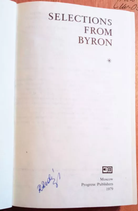 Selections from Byron - George Gordon Byron, knyga 4