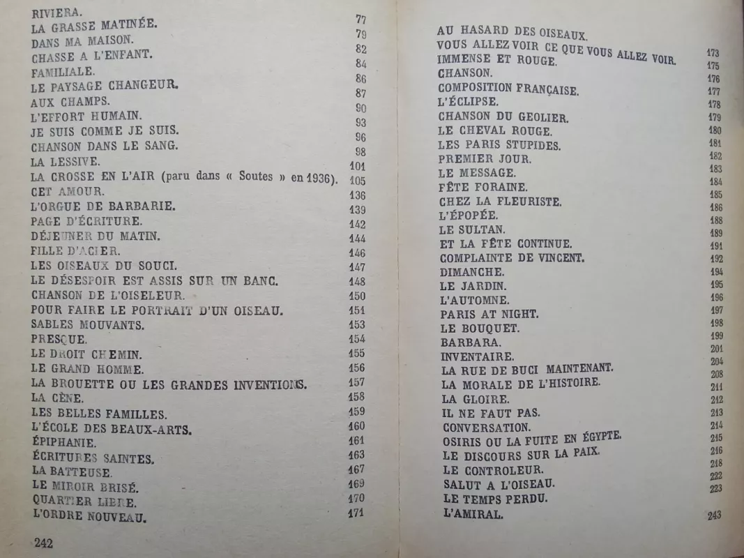 Paroles - Jacques Prévert, knyga 4