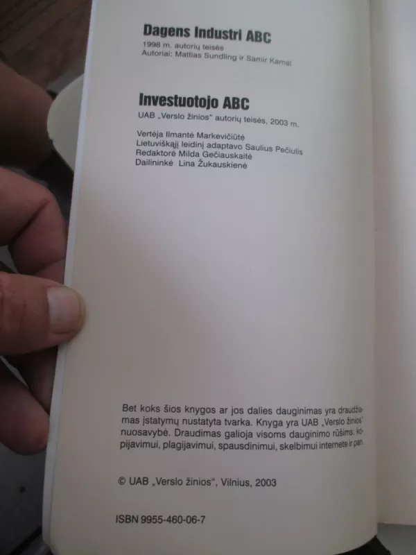 Investuotojo ABC -  Verslo Žinios, knyga 4