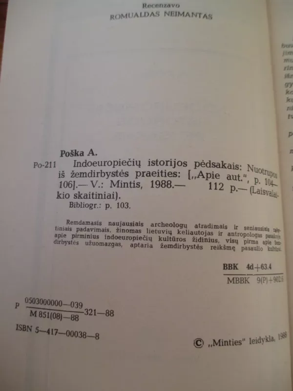 Indoeuropiečių istorijos pėdsakais - Antanas Poška, knyga 4