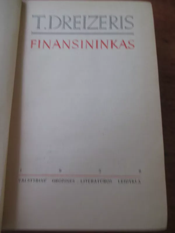 Finansininkas - T. Dreizeris, knyga 3
