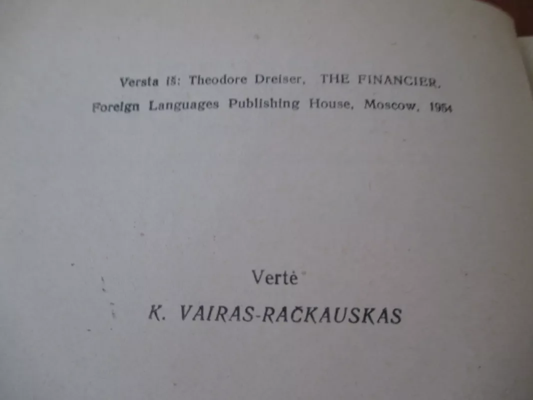 Finansininkas - T. Dreizeris, knyga 5