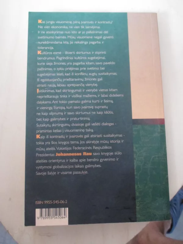 Kultūrų dialogas-dialogo kultūra: tolerancija vietoj nureikšminimo - Johannes Rau, knyga 3