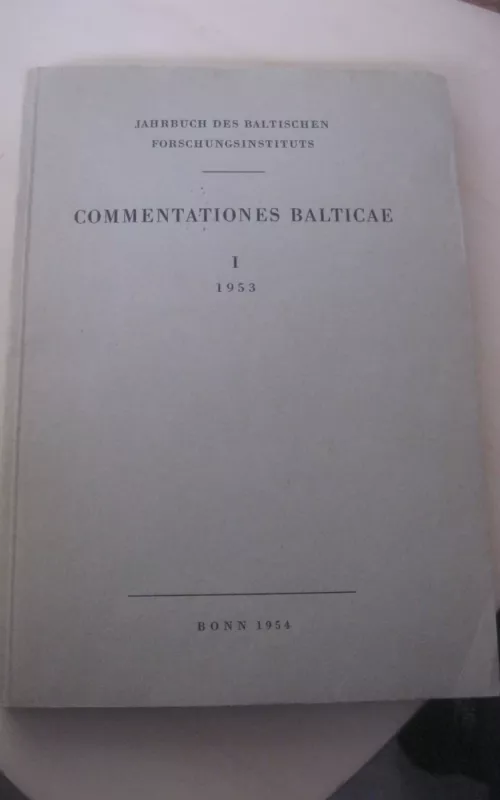 Commentationes Balticae I tomas - Autorių Kolektyvas, knyga 2