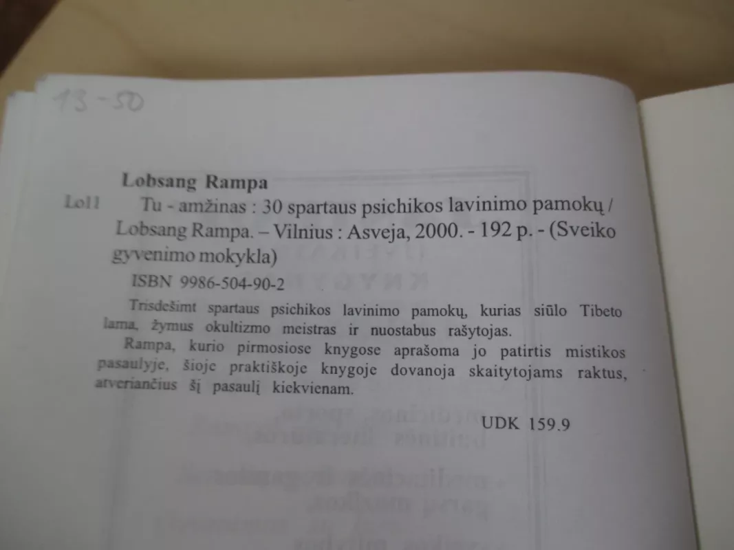 Tu-amžinas - Lobsang Rampa, knyga 4