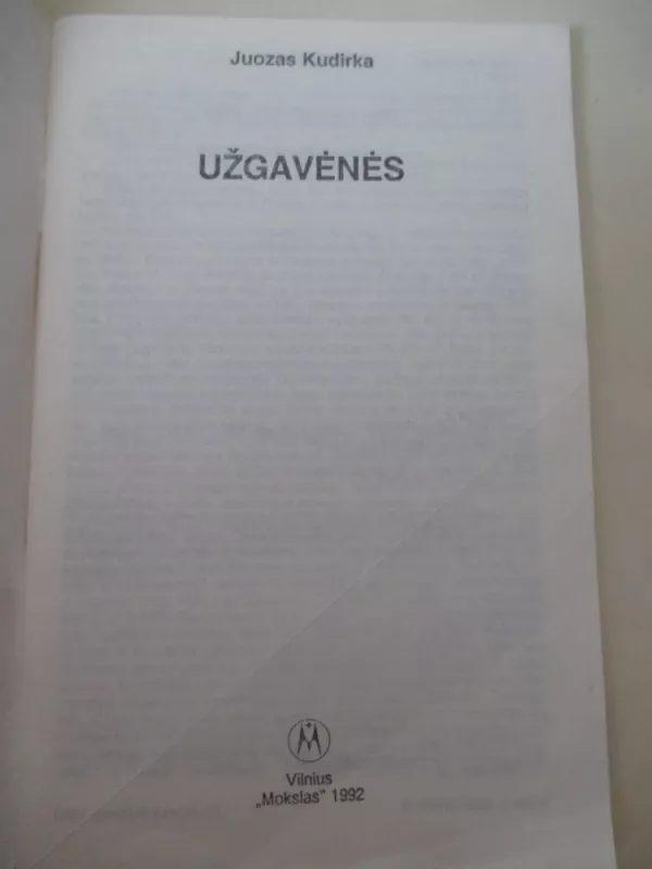 Užgavėnės - Juozas Kudirka, knyga 3