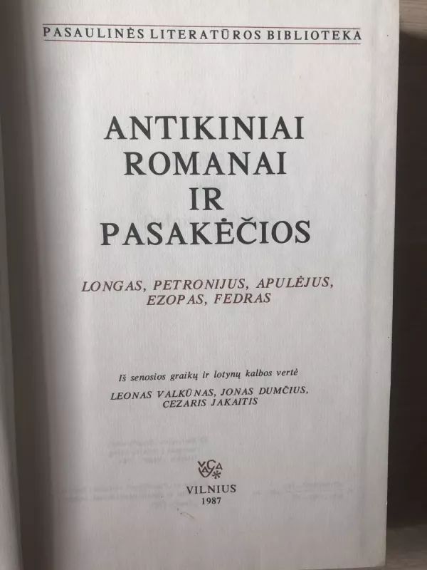 Antikiniai romanai ir pasakėčios - Autorių Kolektyvas, knyga 3