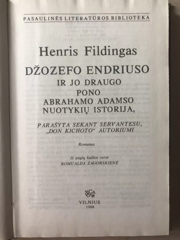 Džozefo Endriuso ir jo draugo pono Abrahamo Adamso nuotykių istorija - Henris Fildingas, knyga 3