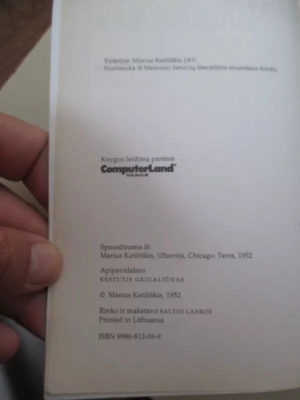 Užuovėja - Marius Katiliškis, knyga 3