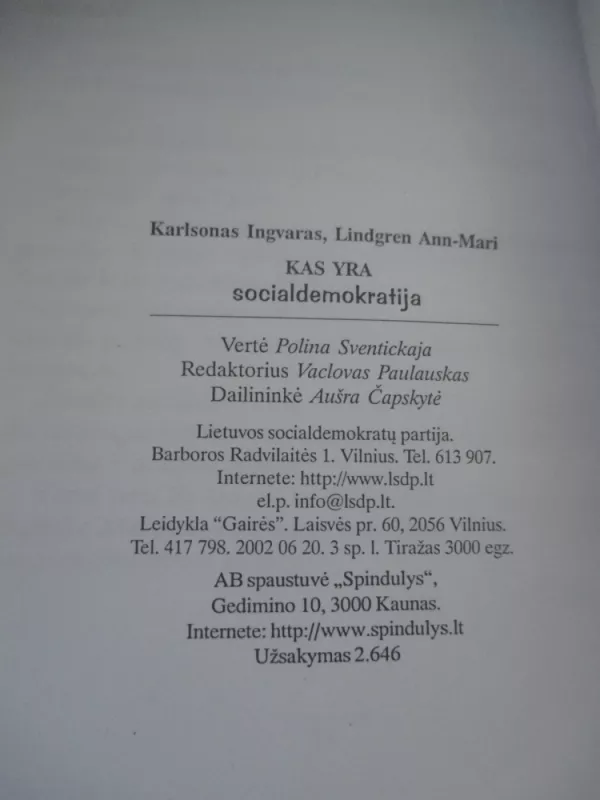Kas yra socialdemokratija? - Ingvaras Karlsonas, knyga 4