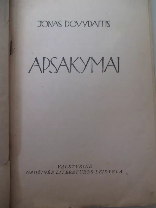 Apsakymai - J. Dovydaitis, knyga 3