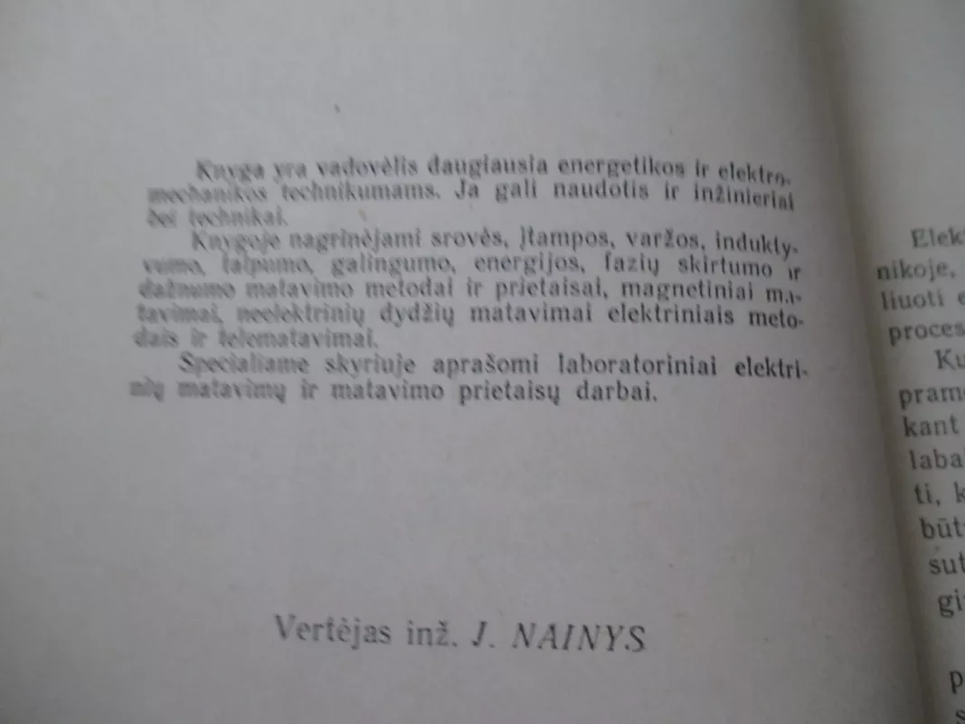 ELEKTRINIAI MATAVIMAI IR PRIETAISAI - V. Popovas, ir kiti , knyga 3